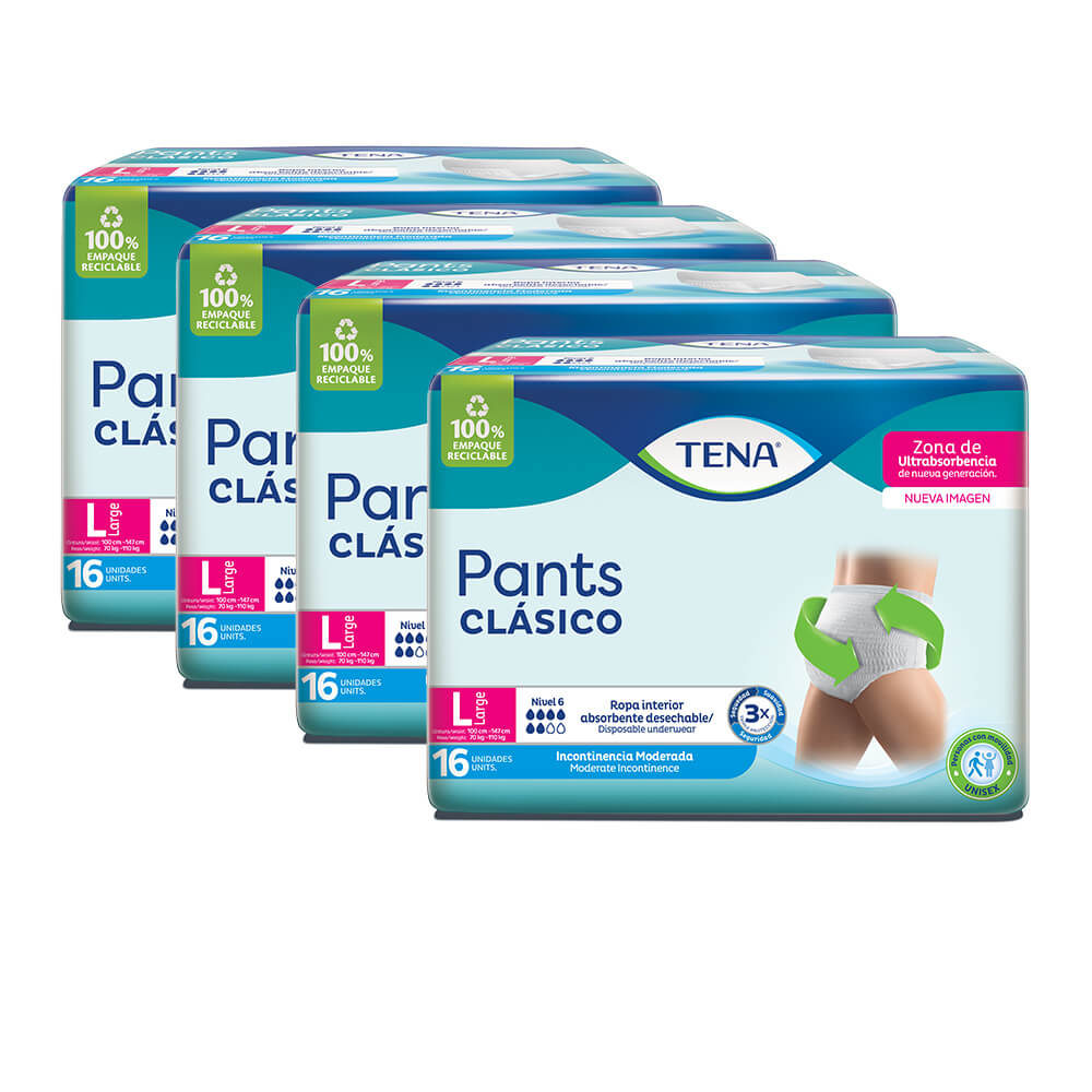 Combo Ropa interior absorbente TENA Pants Clásico L x 64 Und