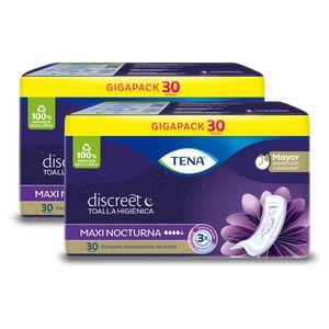 Combo Toalla Higiénica TENA Discreet Maxi Nocturna x 60 Und