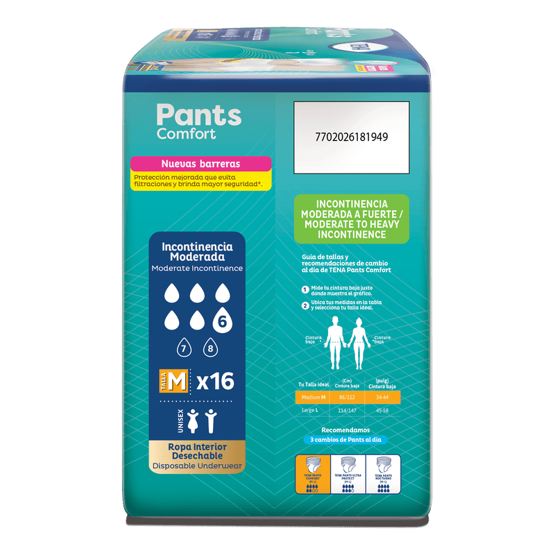 Ropa Interior Absorbente TENA Pants Comfort M-1776978785521